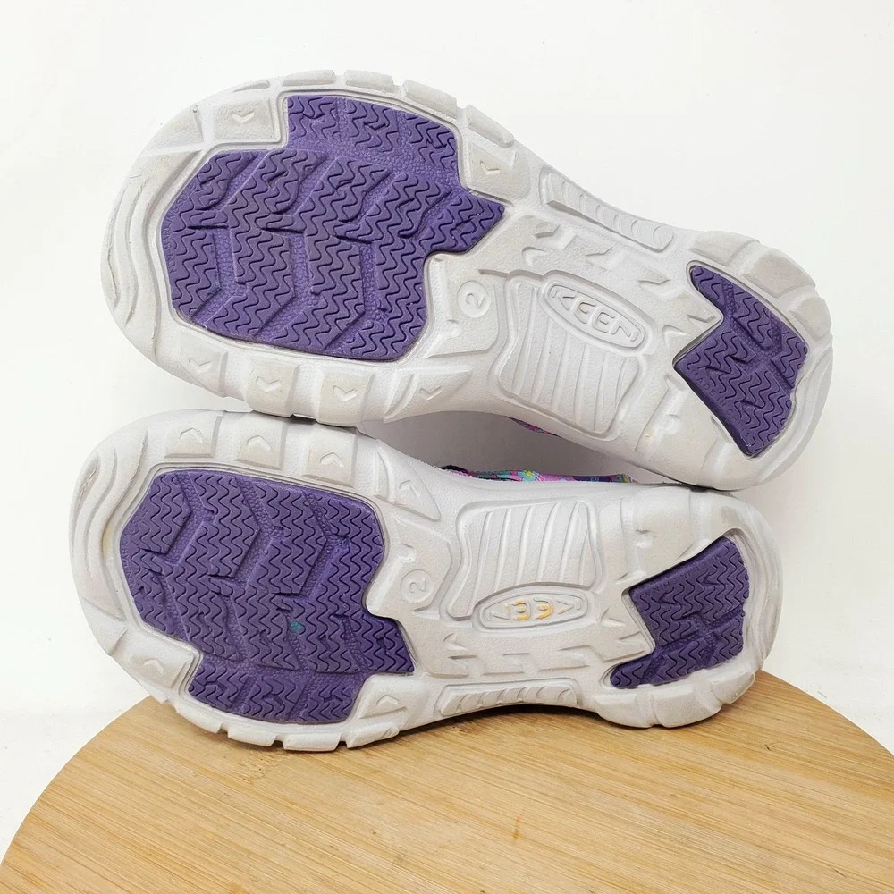 KEEN Sandals Kids 2 Purple Pink Blue Floral Water Sport Hiking Shoes Boys Girls
